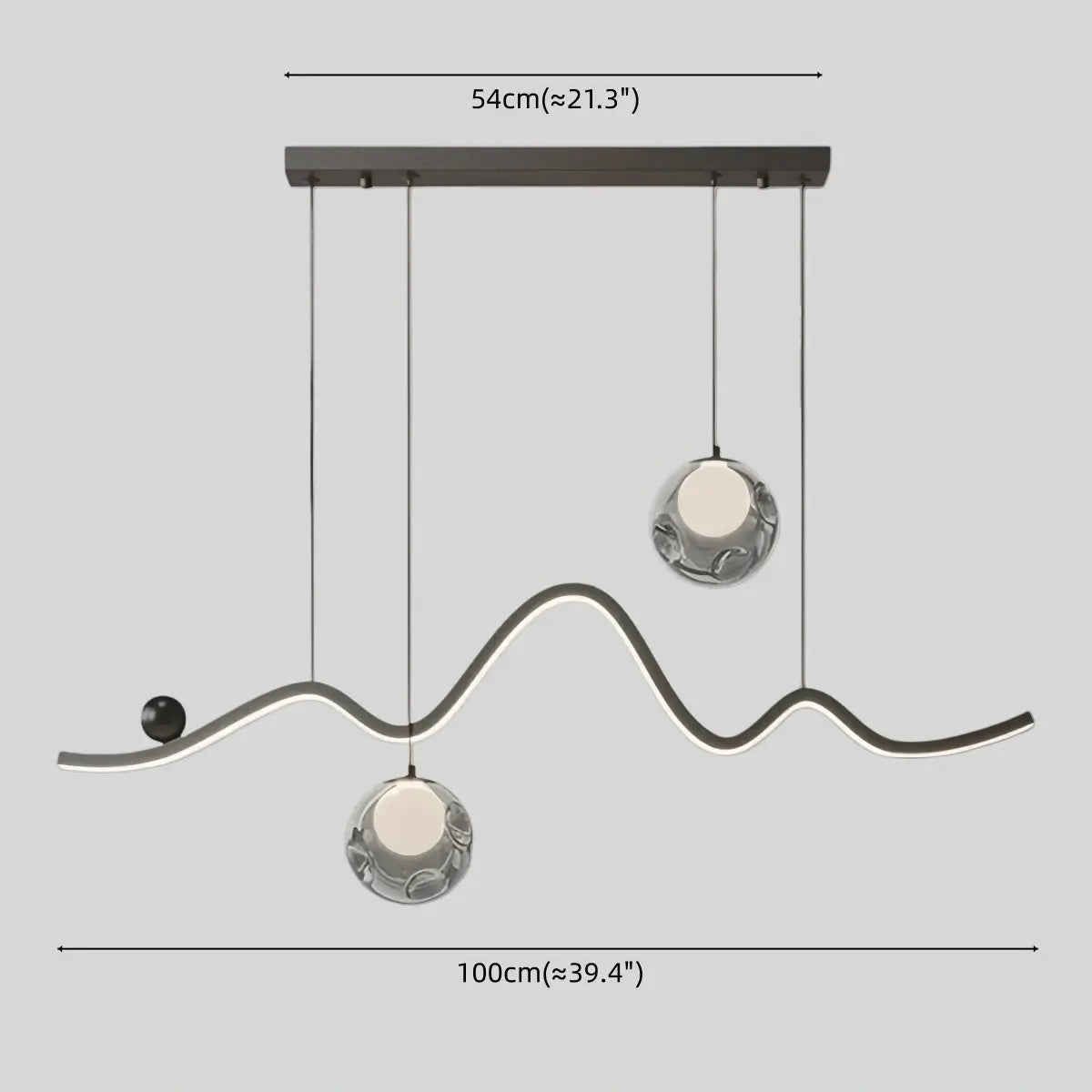 Modern Pendant Light — Iron & Aluminum Glossy Black for Dining Room - Flindria