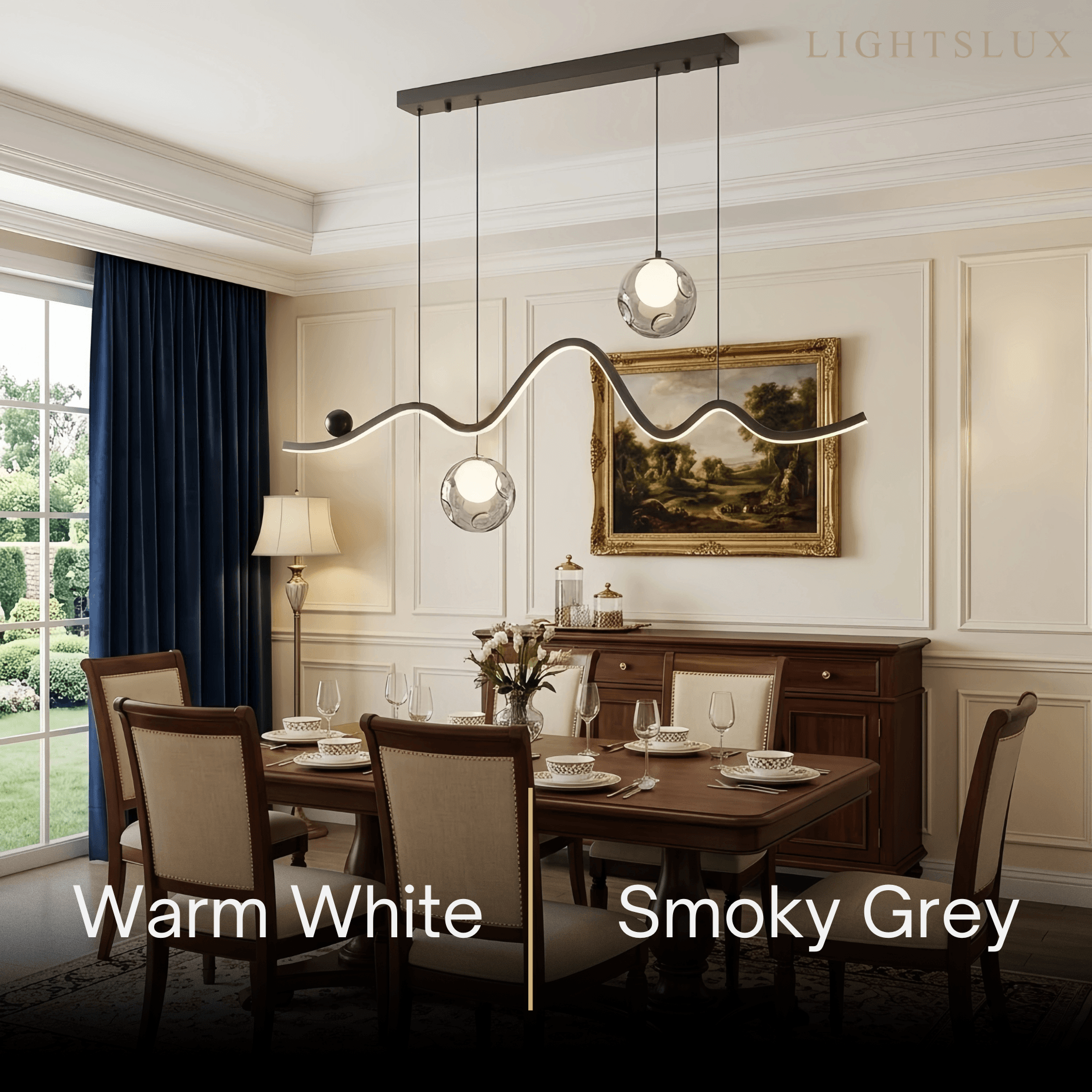 Modern Pendant Light — Iron & Aluminum Glossy Black for Dining Room - Flindria