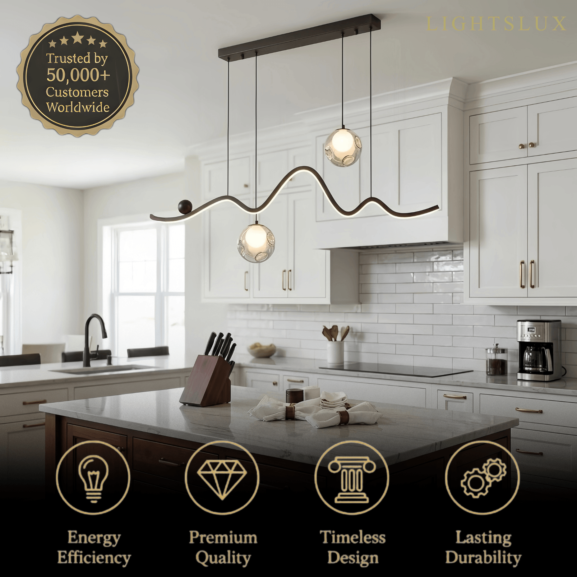 Modern Pendant Light — Iron & Aluminum Glossy Black for Dining Room - Flindria