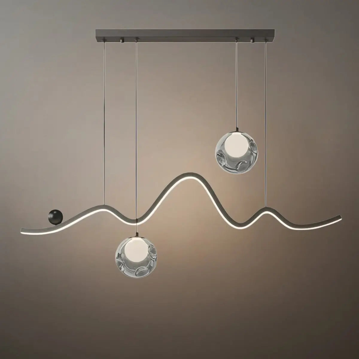 Modern Pendant Light — Iron & Aluminum Glossy Black for Dining Room - Flindria