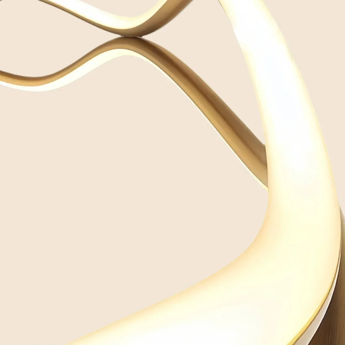 Modern Copper Chandelier – Wave Ring Gold/Black for Living Room / Dining Room - Flindria