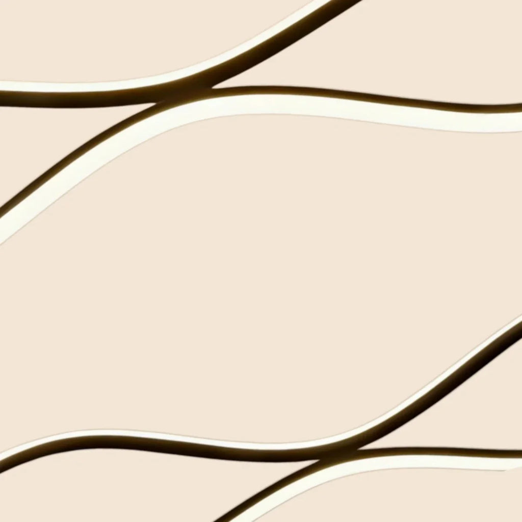 Modern Copper Chandelier – Wave Ring Gold/Black for Living Room / Dining Room - Flindria