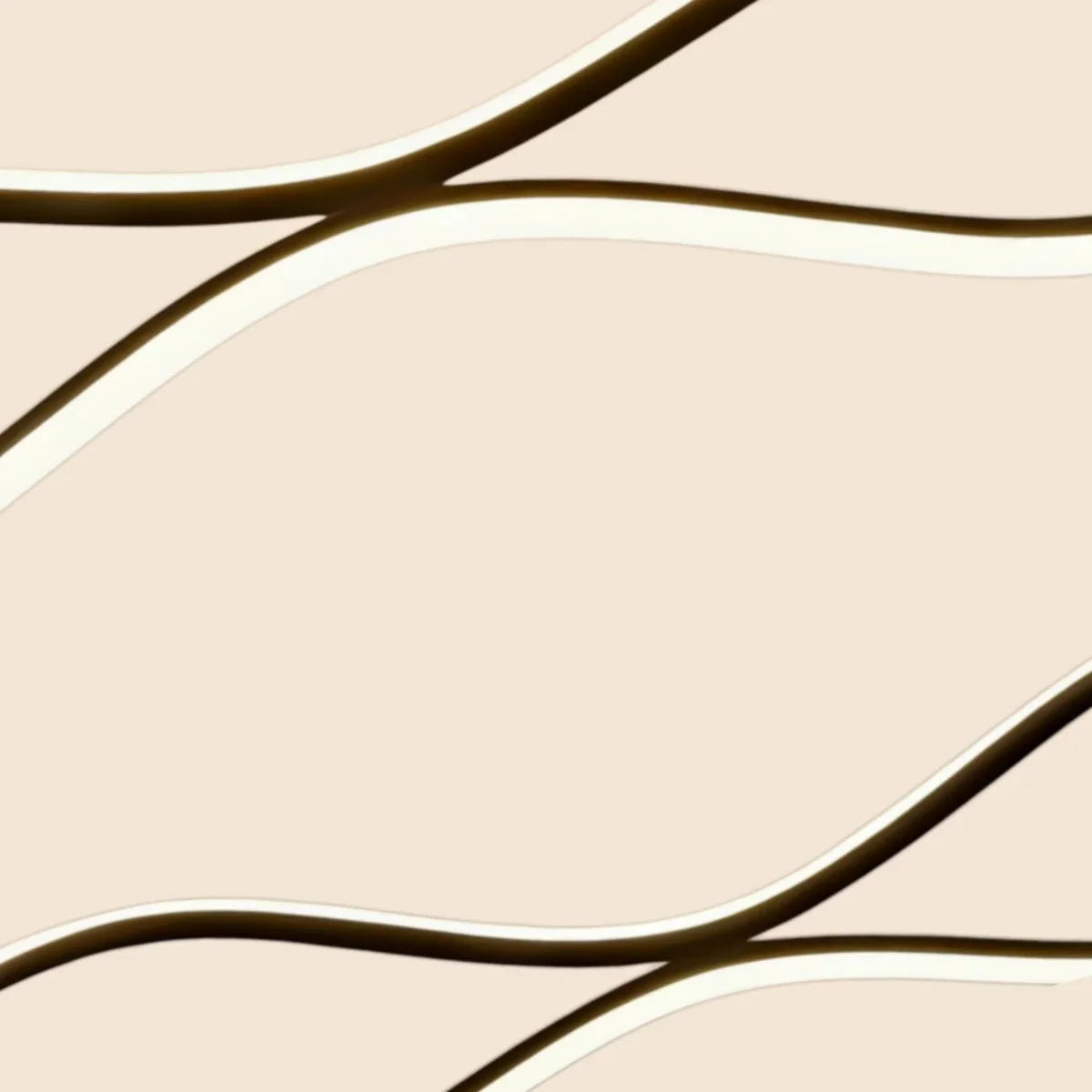Modern Copper Chandelier – Wave Ring Gold/Black for Living Room / Dining Room - Flindria
