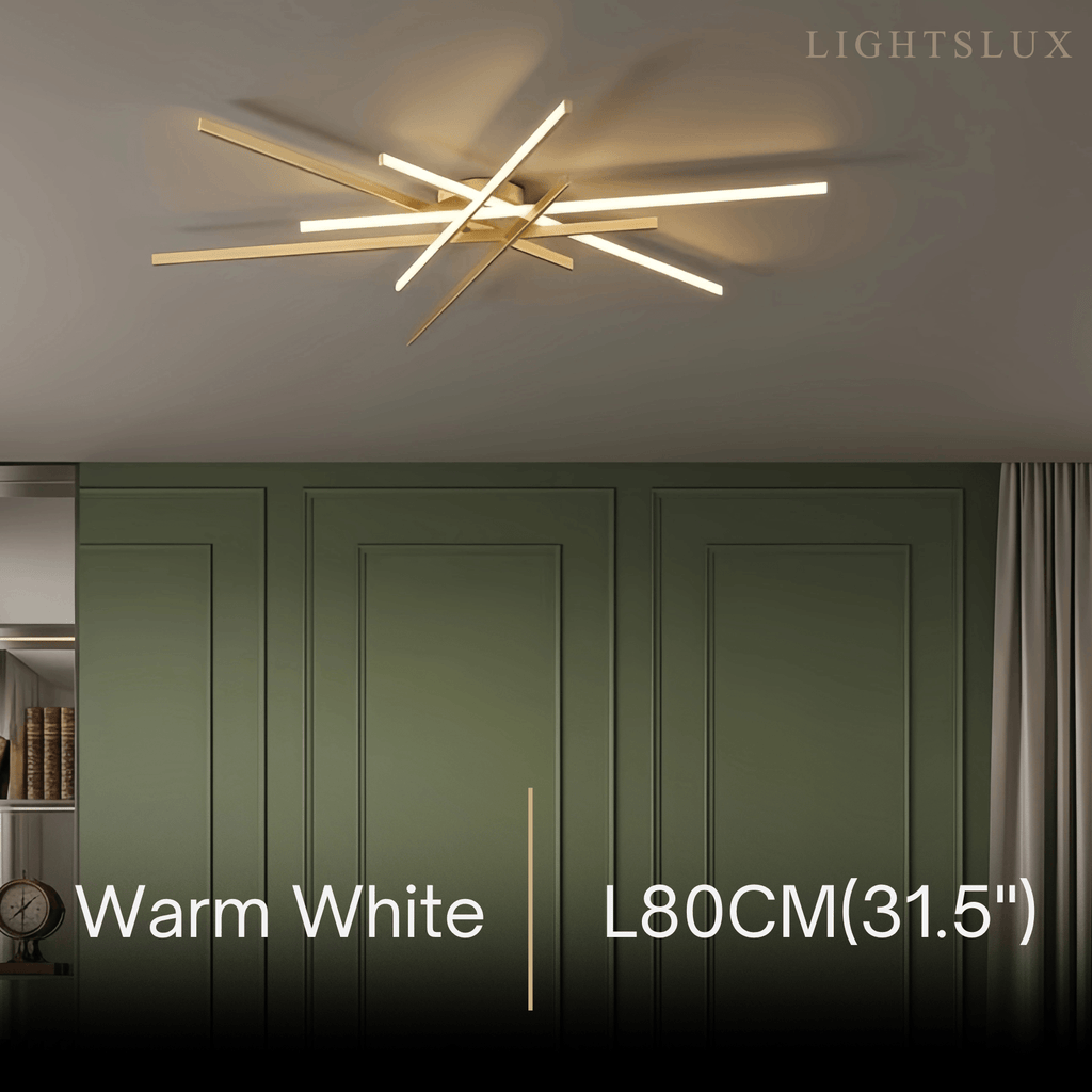 Luz de techo moderna de lujo semiempotrada — Latón y silicona dorada para sala de estar - Flindria