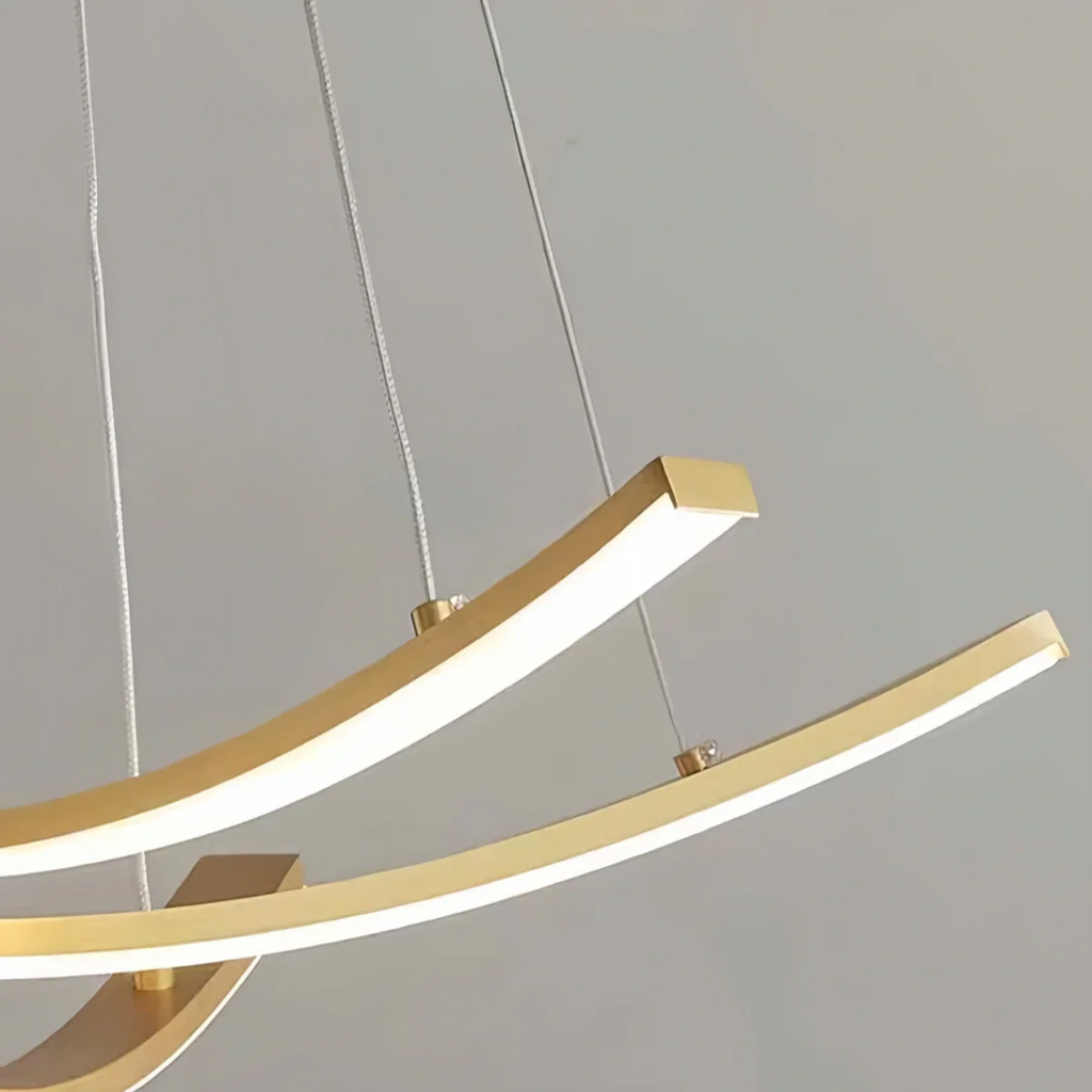 Modern Minimalist Chandelier — Brass Gold for Dining Room/Living Room - Flindria