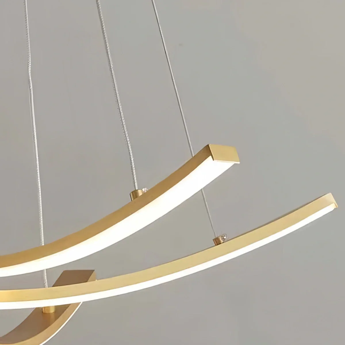 Modern Minimalist Chandelier — Brass Gold for Dining Room/Living Room - Flindria