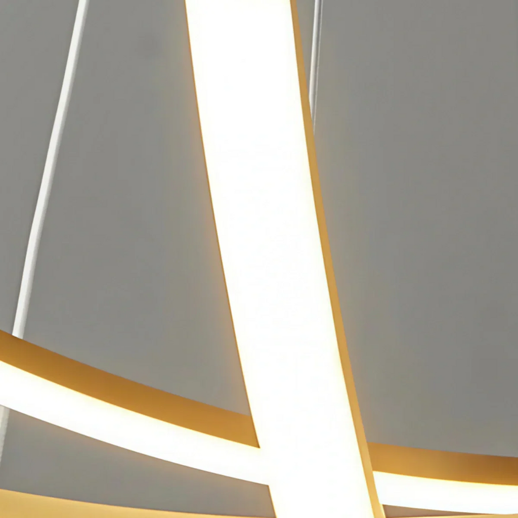 Modern Minimalist Chandelier — Brass Gold for Dining Room/Living Room - Flindria