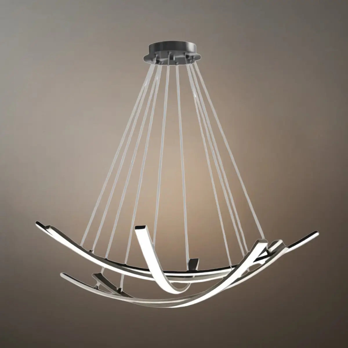 Modern Minimalist Chandelier — Brass Gold for Dining Room/Living Room - Flindria