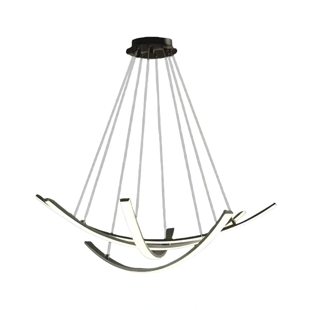 Modern Minimalist Chandelier — Brass Gold for Dining Room/Living Room - Flindria