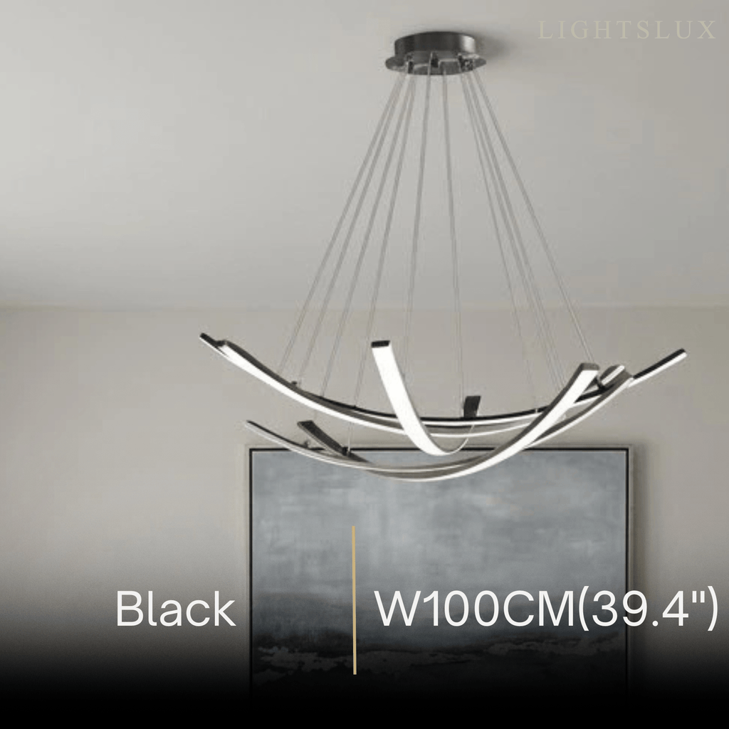 Modern Minimalist Chandelier — Brass Gold for Dining Room/Living Room - Flindria