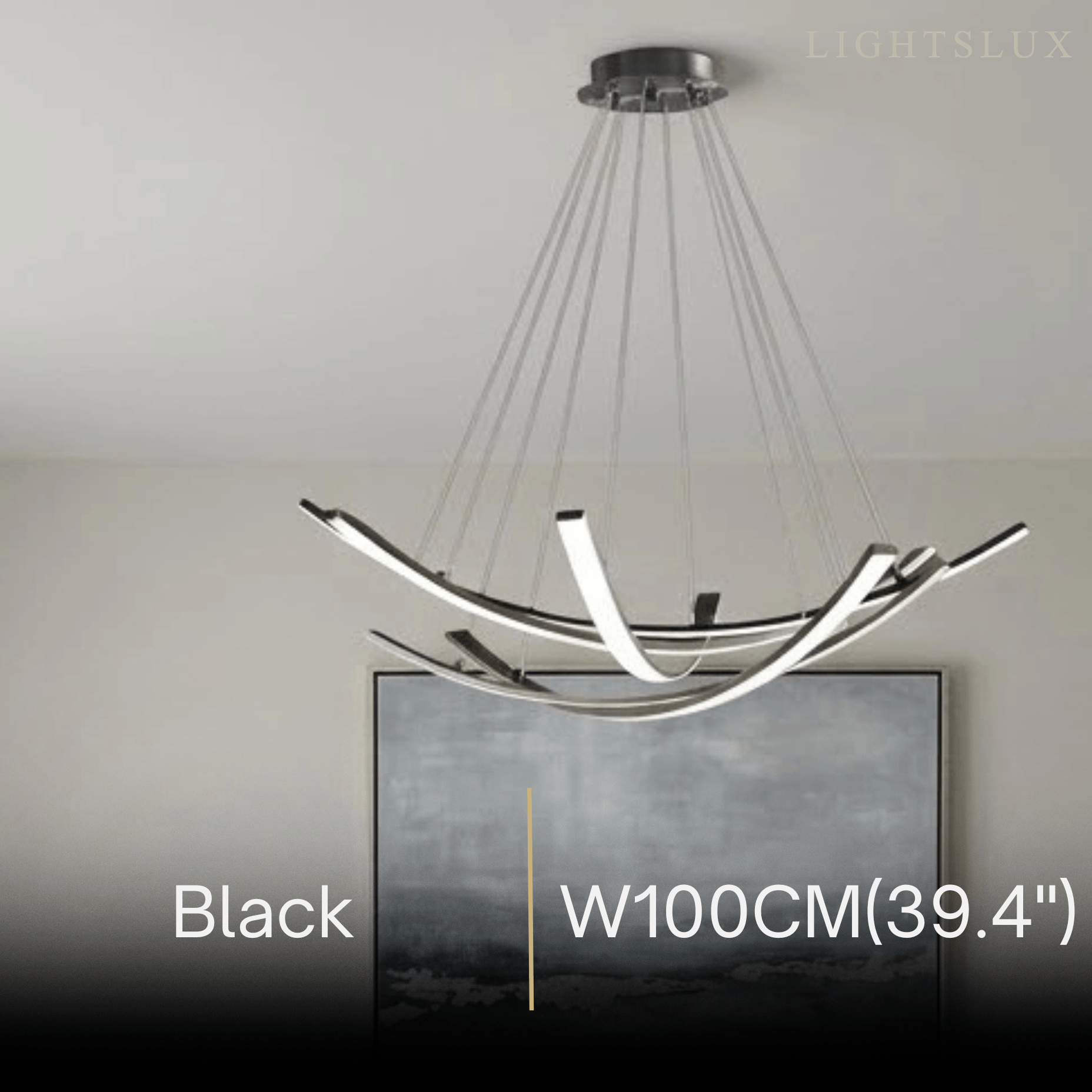 Modern Minimalist Chandelier — Brass Gold for Dining Room/Living Room - Flindria