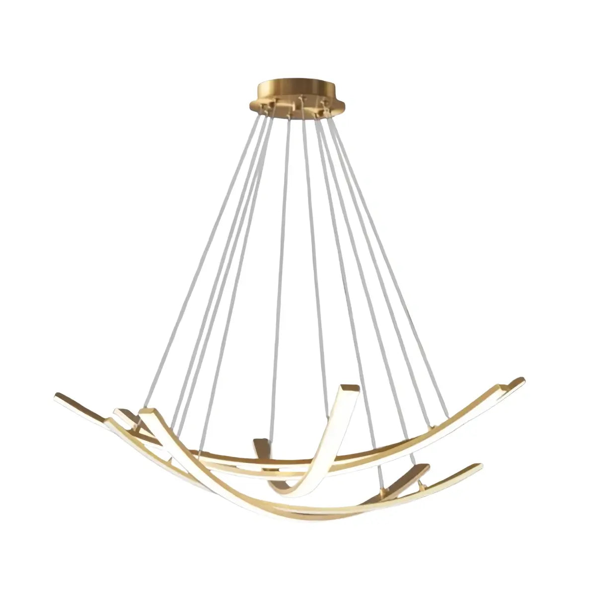Modern Minimalist Chandelier — Brass Gold for Dining Room/Living Room - Flindria