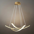 Modern Minimalist Chandelier — Brass Gold for Dining Room/Living Room - Flindria