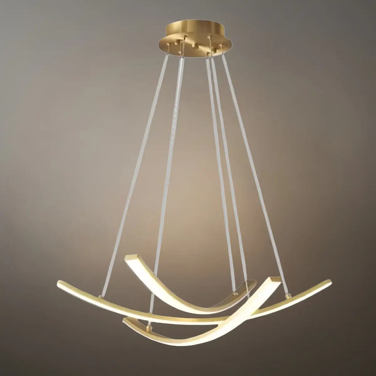 Modern Minimalist Chandelier — Brass Gold for Dining Room/Living Room - Flindria