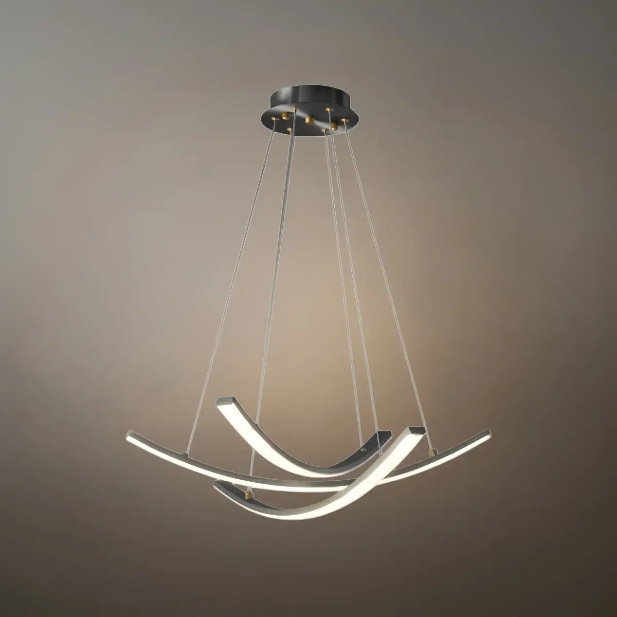 Modern Minimalist Chandelier — Brass Gold for Dining Room/Living Room - Flindria