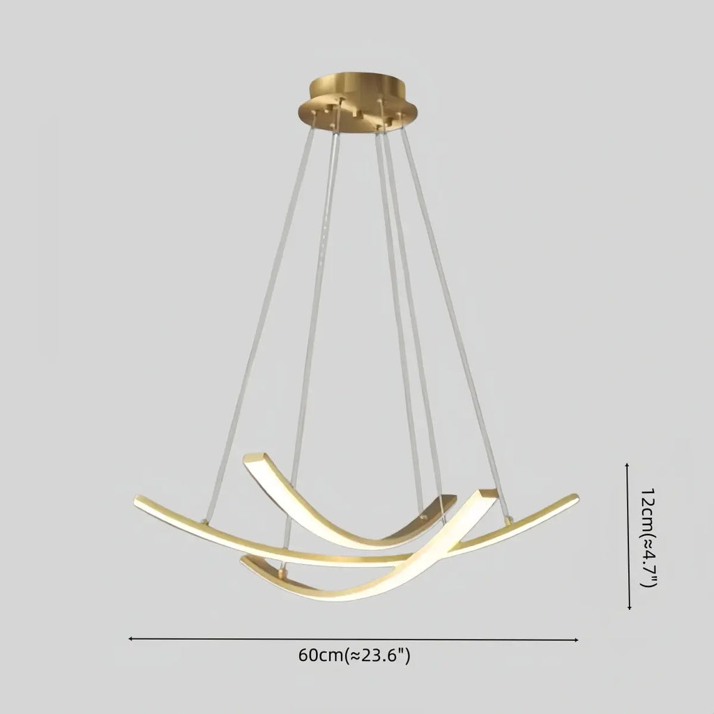 Modern Minimalist Chandelier — Brass Gold for Dining Room/Living Room - Flindria