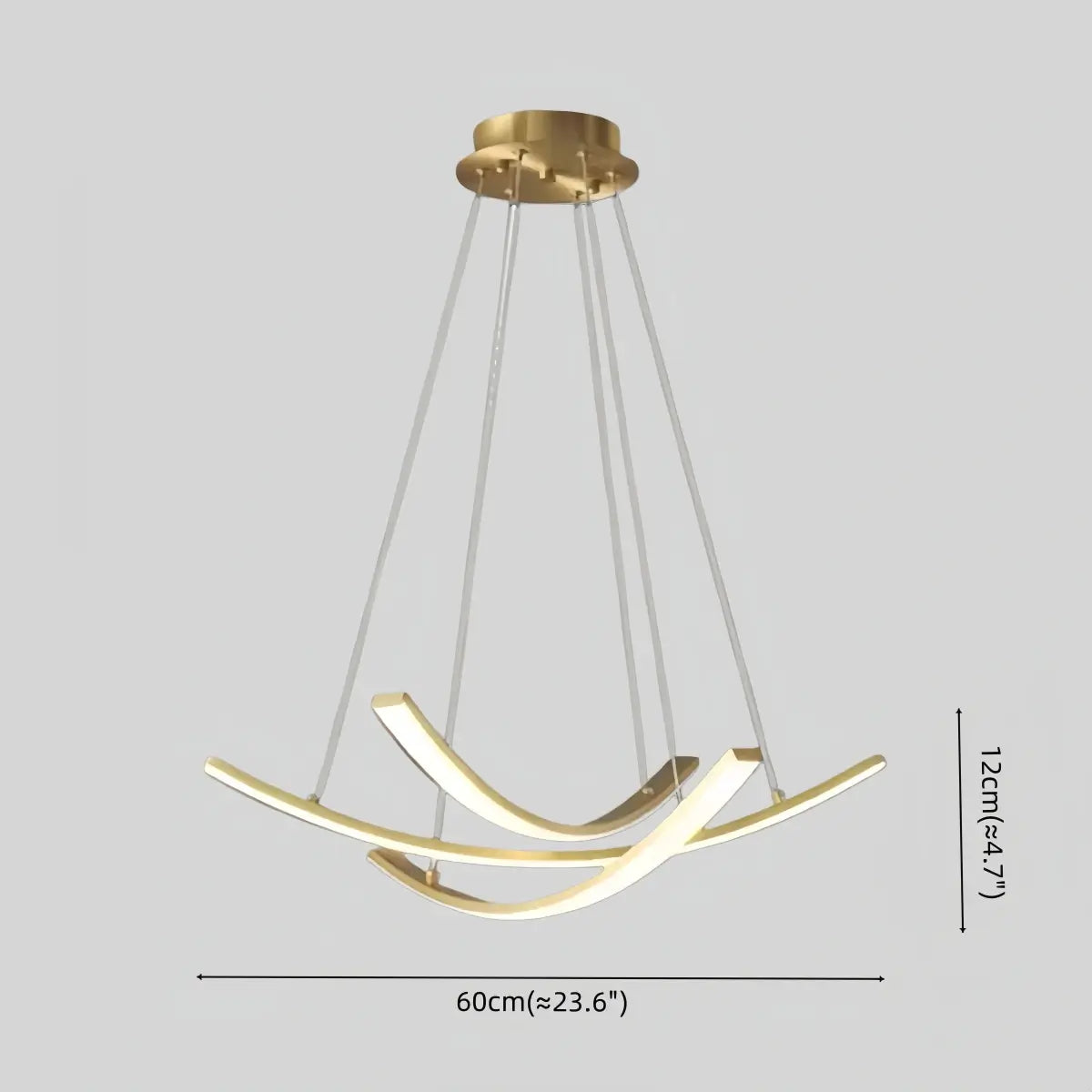 Modern Minimalist Chandelier — Brass Gold for Dining Room/Living Room - Flindria