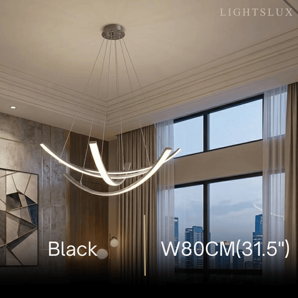 Modern Minimalist Chandelier — Brass Gold for Dining Room/Living Room - Flindria