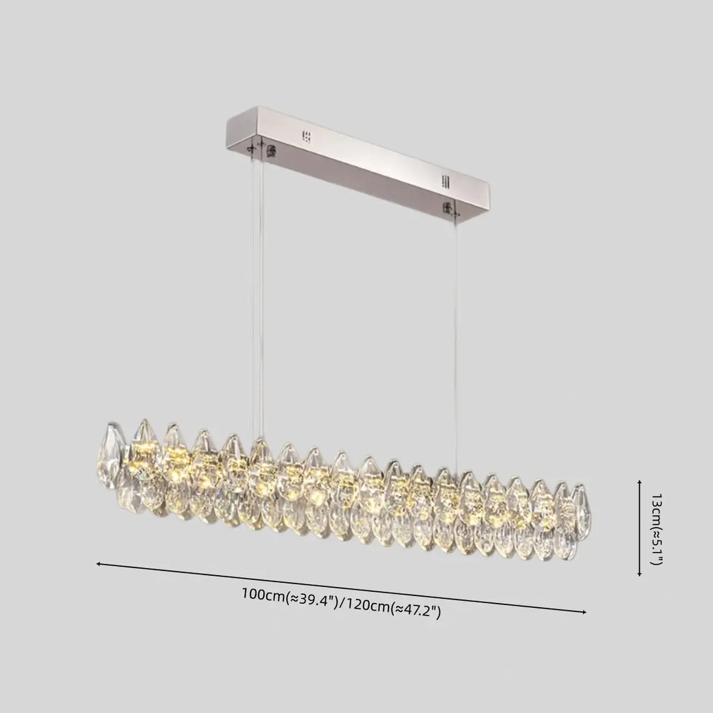 Moderne luxe hanglamp — koolstofstaal en K9 kristal helder voor eetkamer - Flindria