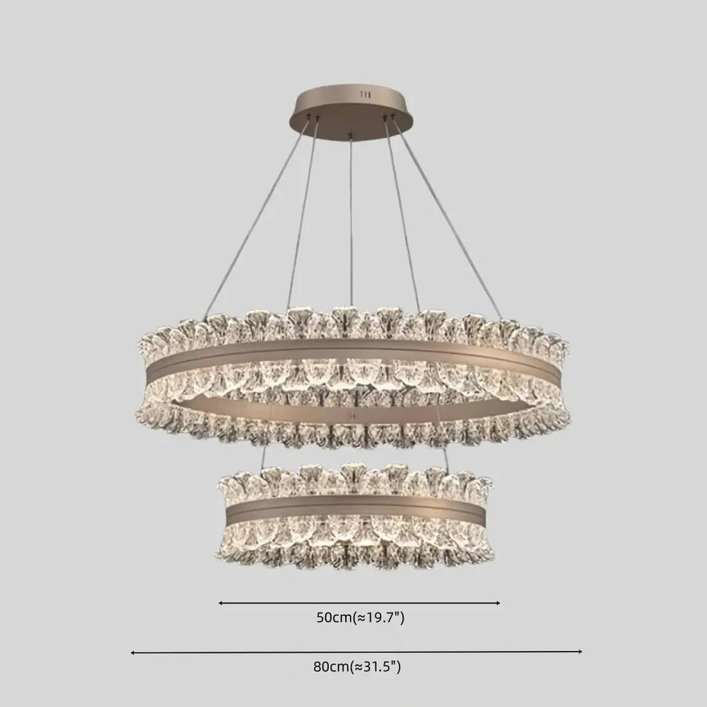 Lustre de Pendentes Moderno – Anel Dourado Rosa / Linear para Sala de Estar / Sala de Jantar - Flindria