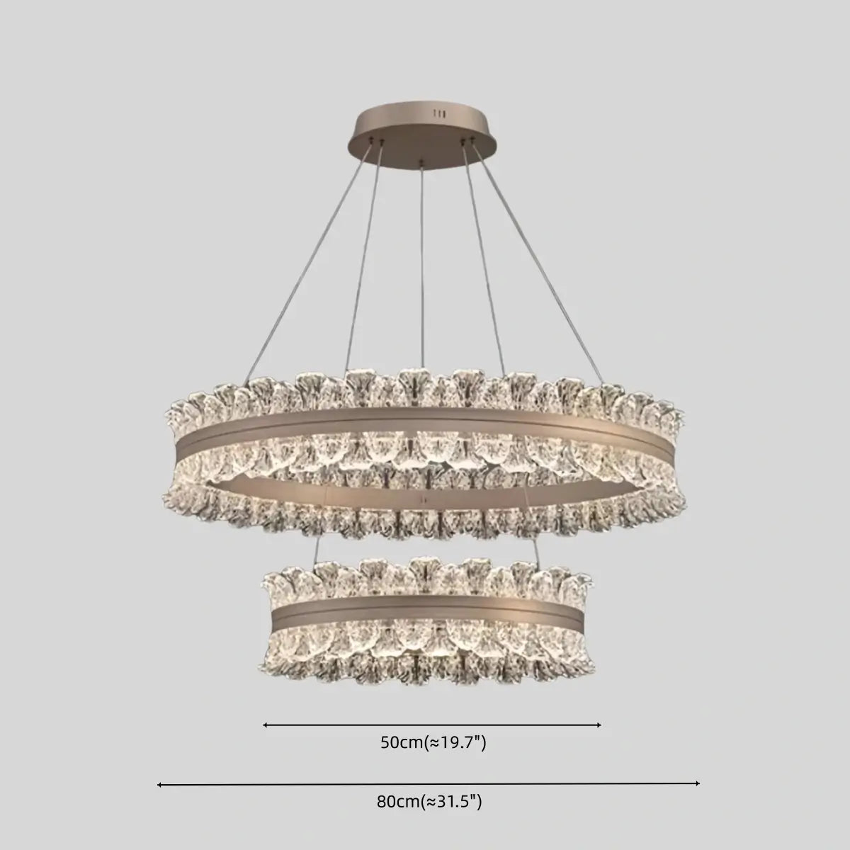 Lustre de Pendentes Moderno – Anel Dourado Rosa / Linear para Sala de Estar / Sala de Jantar - Flindria