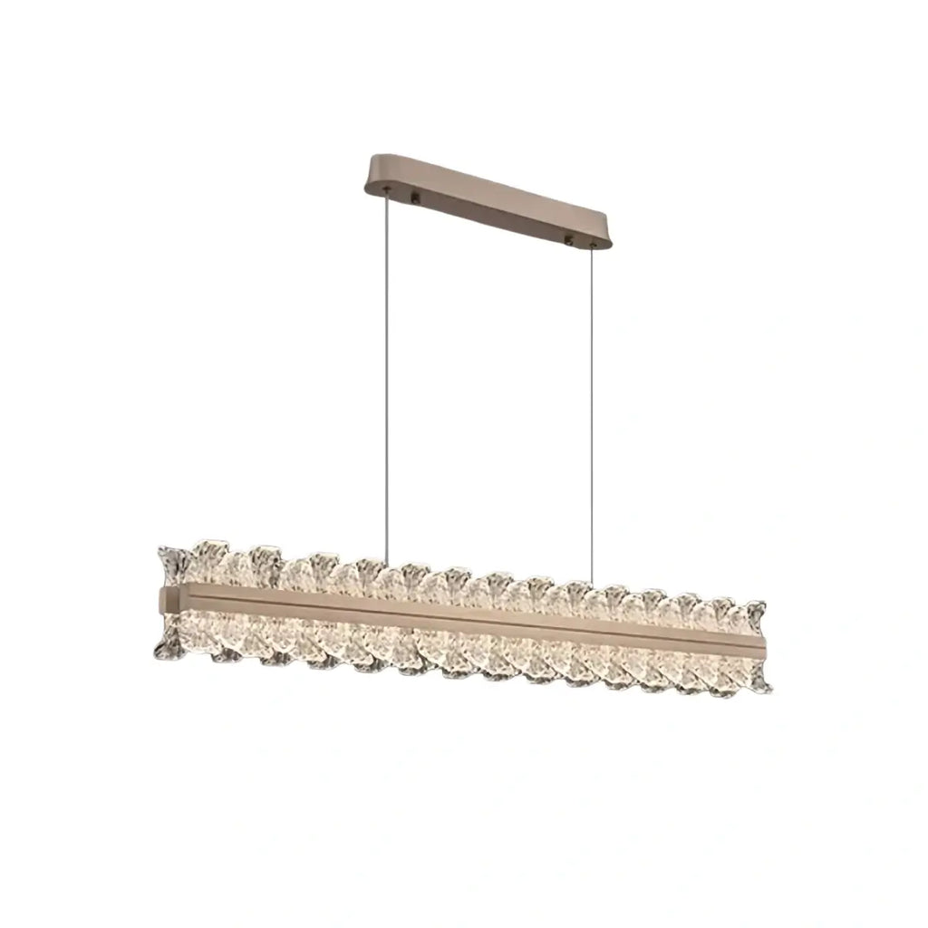 Lustre de Pendentes Moderno – Anel Dourado Rosa / Linear para Sala de Estar / Sala de Jantar - Flindria