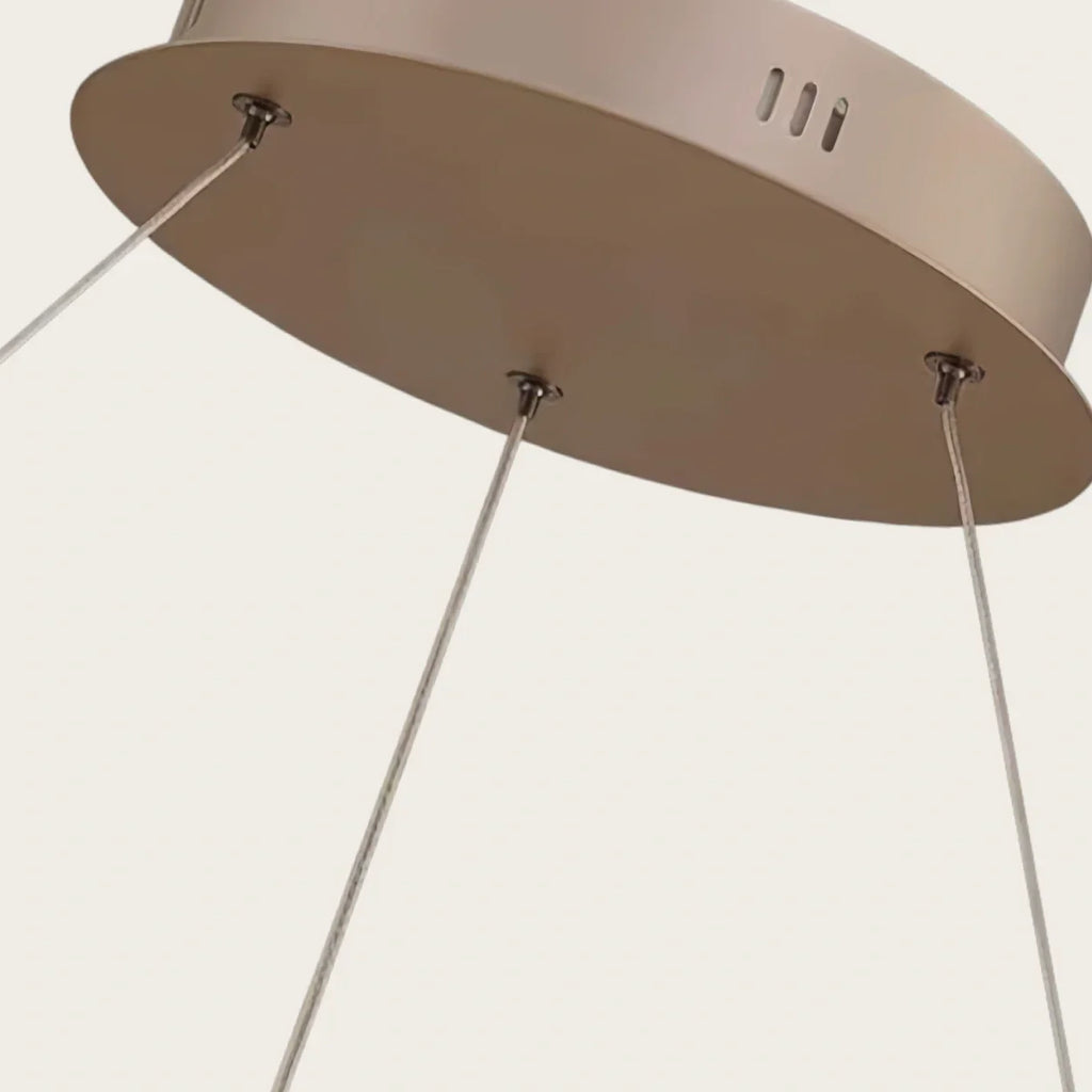Lustre de Pendentes Moderno – Anel Dourado Rosa / Linear para Sala de Estar / Sala de Jantar - Flindria