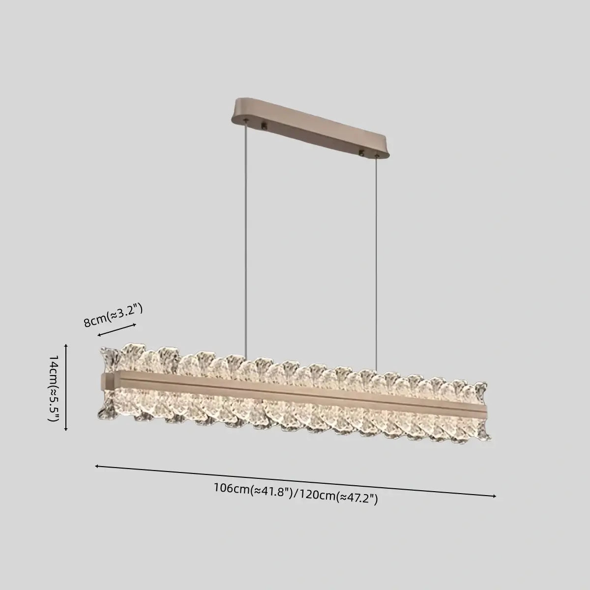 Lustre de Pendentes Moderno – Anel Dourado Rosa / Linear para Sala de Estar / Sala de Jantar - Flindria