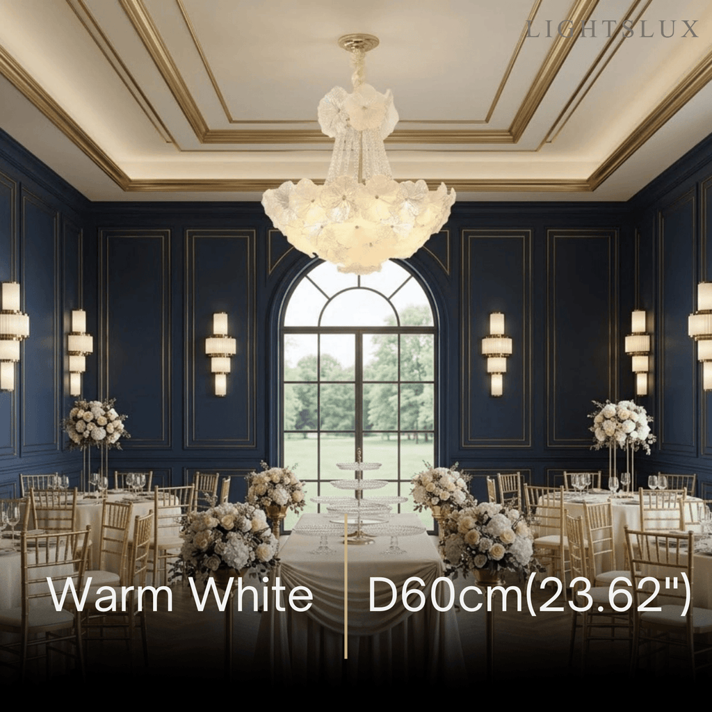 Lámpara de araña de cristal elegante -- Hierro y vidrio para comedor y sala de estar - Flindria