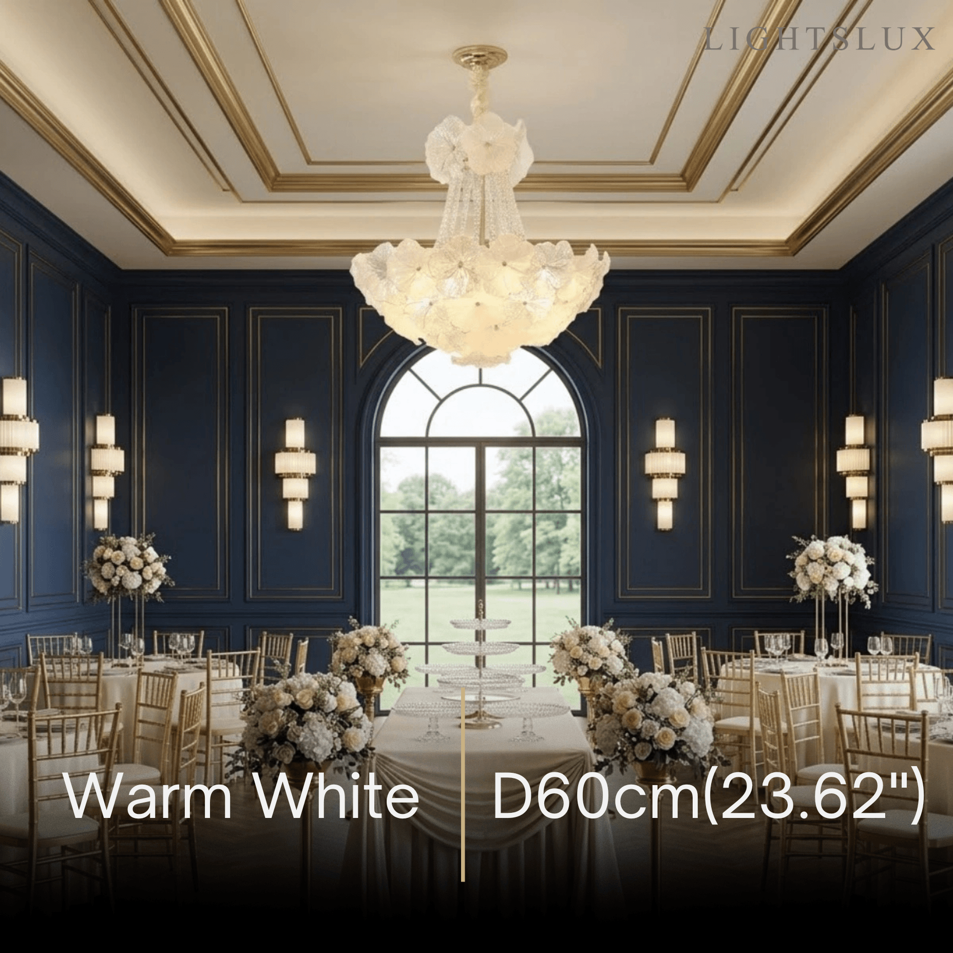 Lámpara de araña de cristal elegante -- Hierro y vidrio para comedor y sala de estar - Flindria