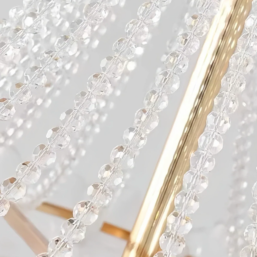 Lámpara de araña de cristal elegante -- Hierro y vidrio para comedor y sala de estar - Flindria