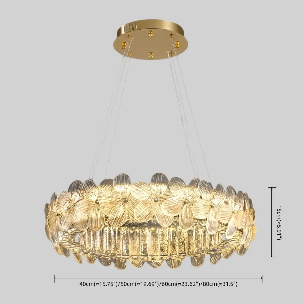 Moderne luksus krystal lysekrone -- Rustfrit stål & glas til stuen - Flindria