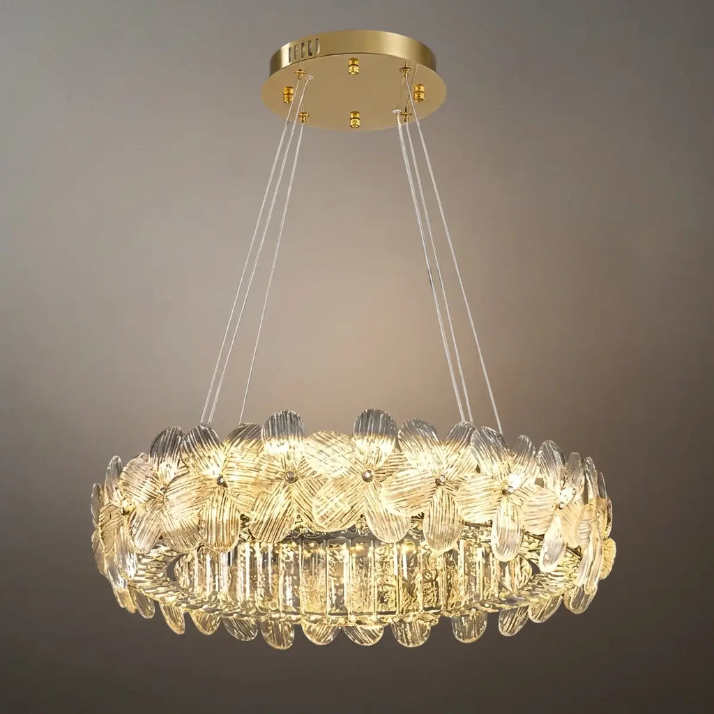 Moderne luksus krystal lysekrone -- Rustfrit stål & glas til stuen - Flindria