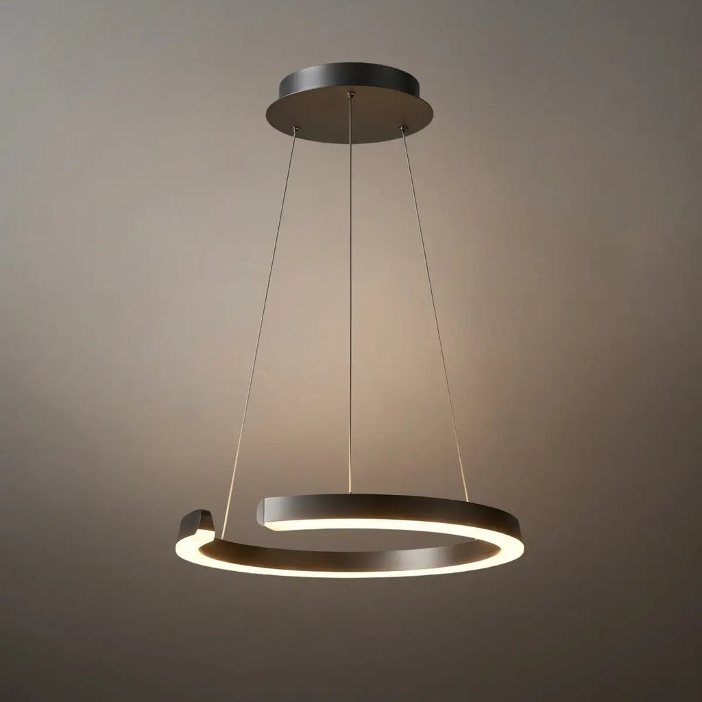 Modern Multi-Ring Chandelier – C-Shape Black Aluminum for Living Room / Dining Room - Flindria