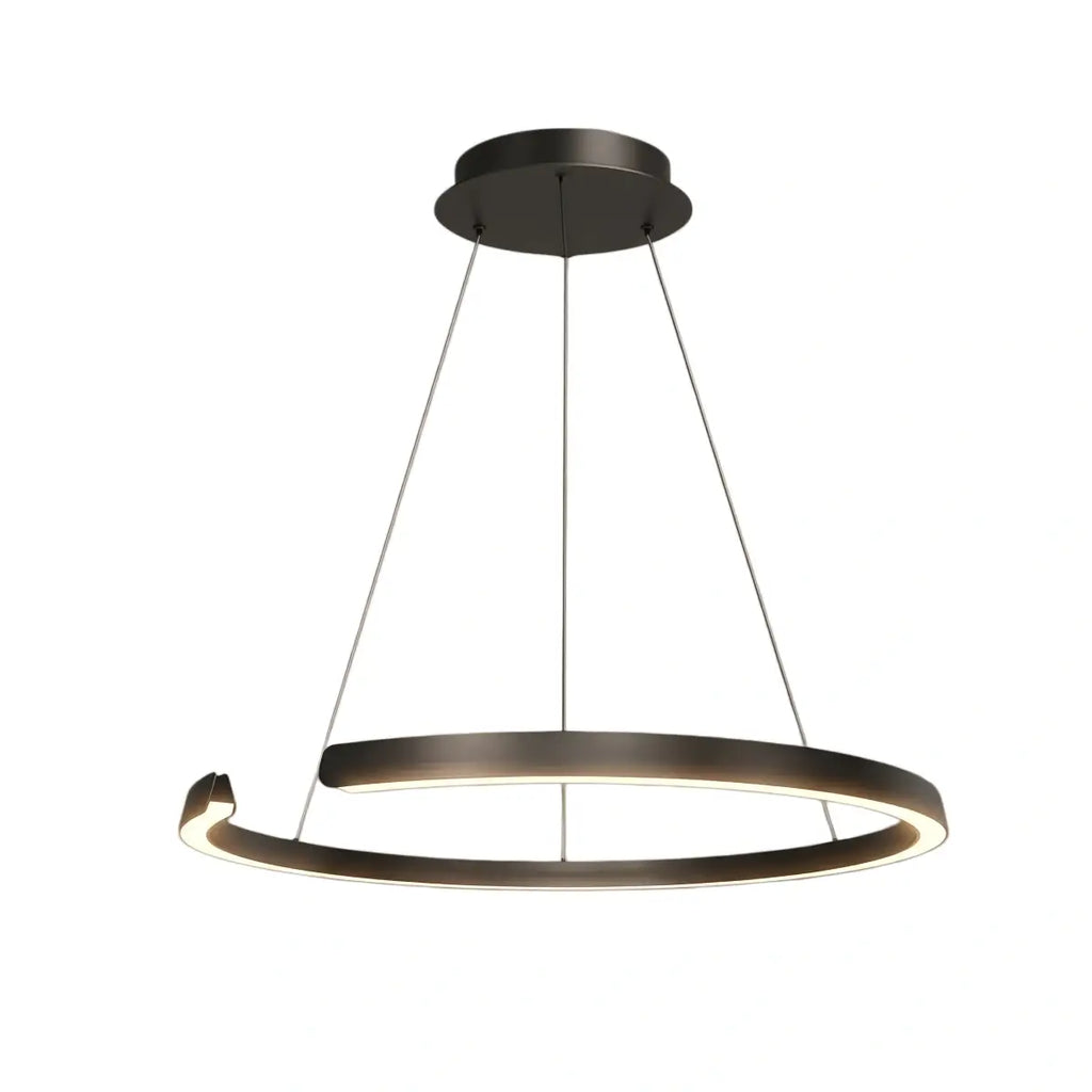 Modern Multi-Ring Chandelier – C-Shape Black Aluminum for Living Room / Dining Room - Flindria