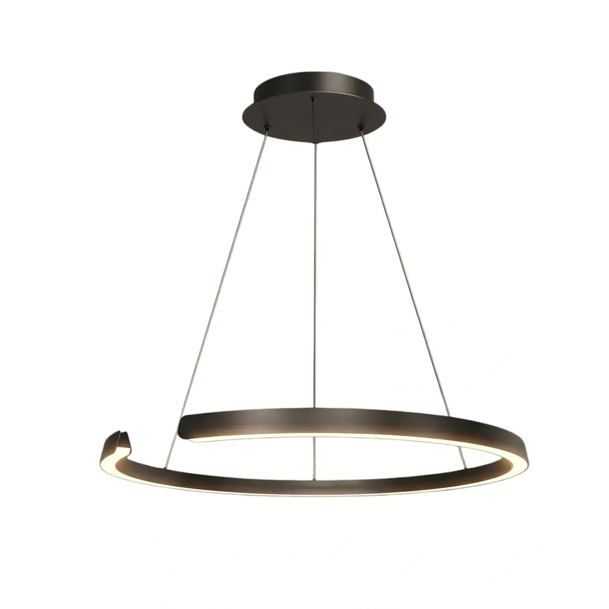 Modern Multi-Ring Chandelier – C-Shape Black Aluminum for Living Room / Dining Room - Flindria
