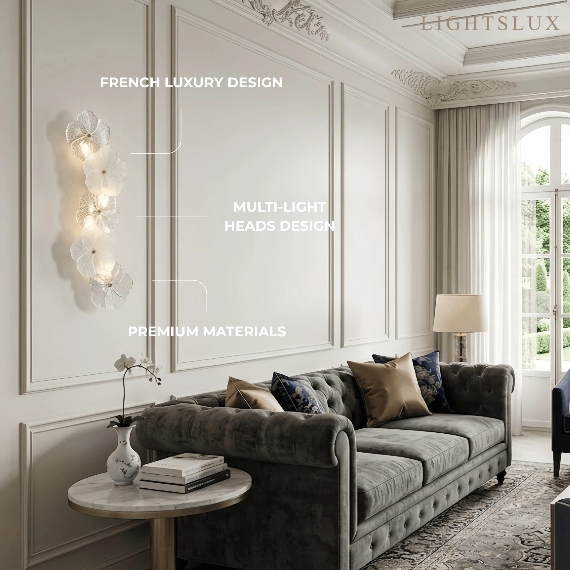 Modern Wall Lamp -- Carbon Steel & Glass White for Bedroom Living Room - Flindria