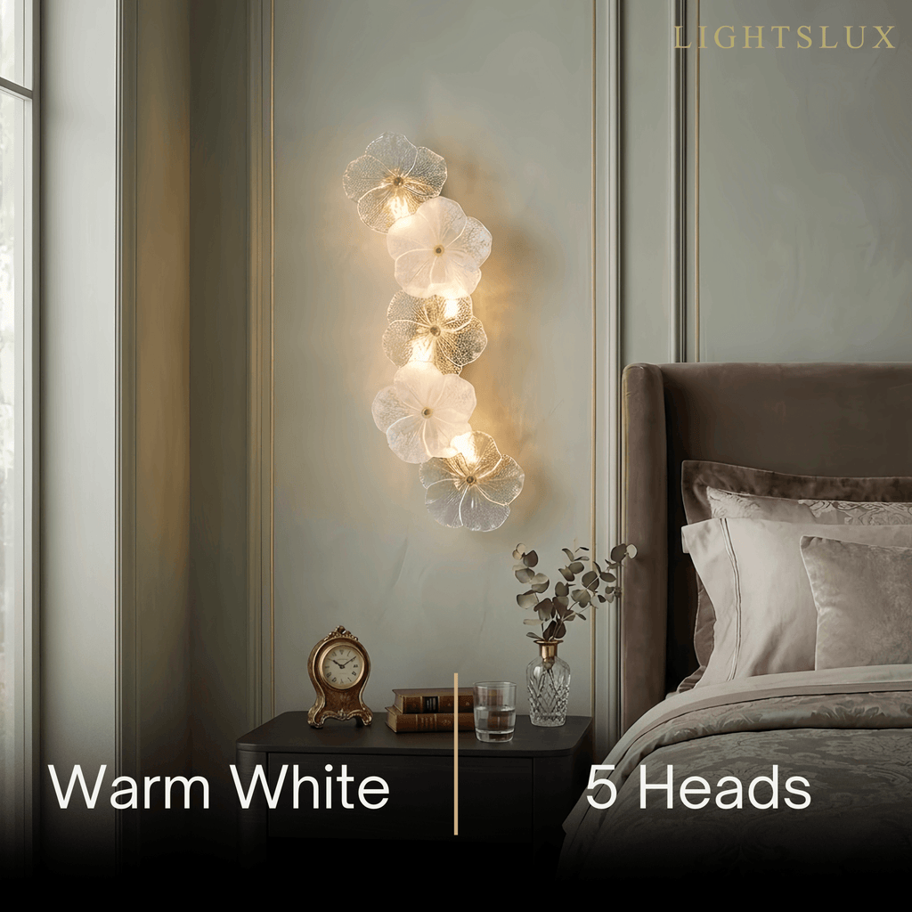 Modern Wall Lamp -- Carbon Steel & Glass White for Bedroom Living Room - Flindria