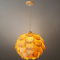 Japandi Wood Pendant Light -- Natural Wood Finish for Dining Room - Flindria