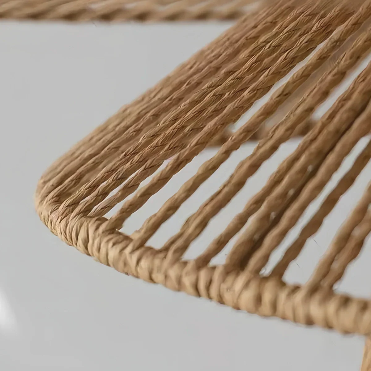 Natural Hemp Rope Flush Mount Ceiling Light -- Woven Linen Color for Bedroom - Flindria