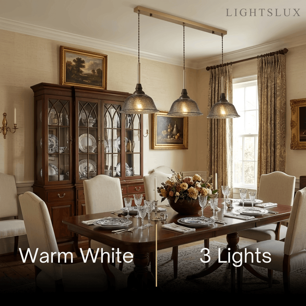 Vintage Pendant Light -- Iron Glass & Walnut Wood for Dining Room - Flindria
