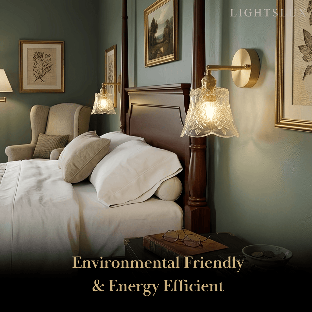 Classic Brass Glass Pendant Light -- Walnut Wood Accent for Bedroom Entryway - Flindria