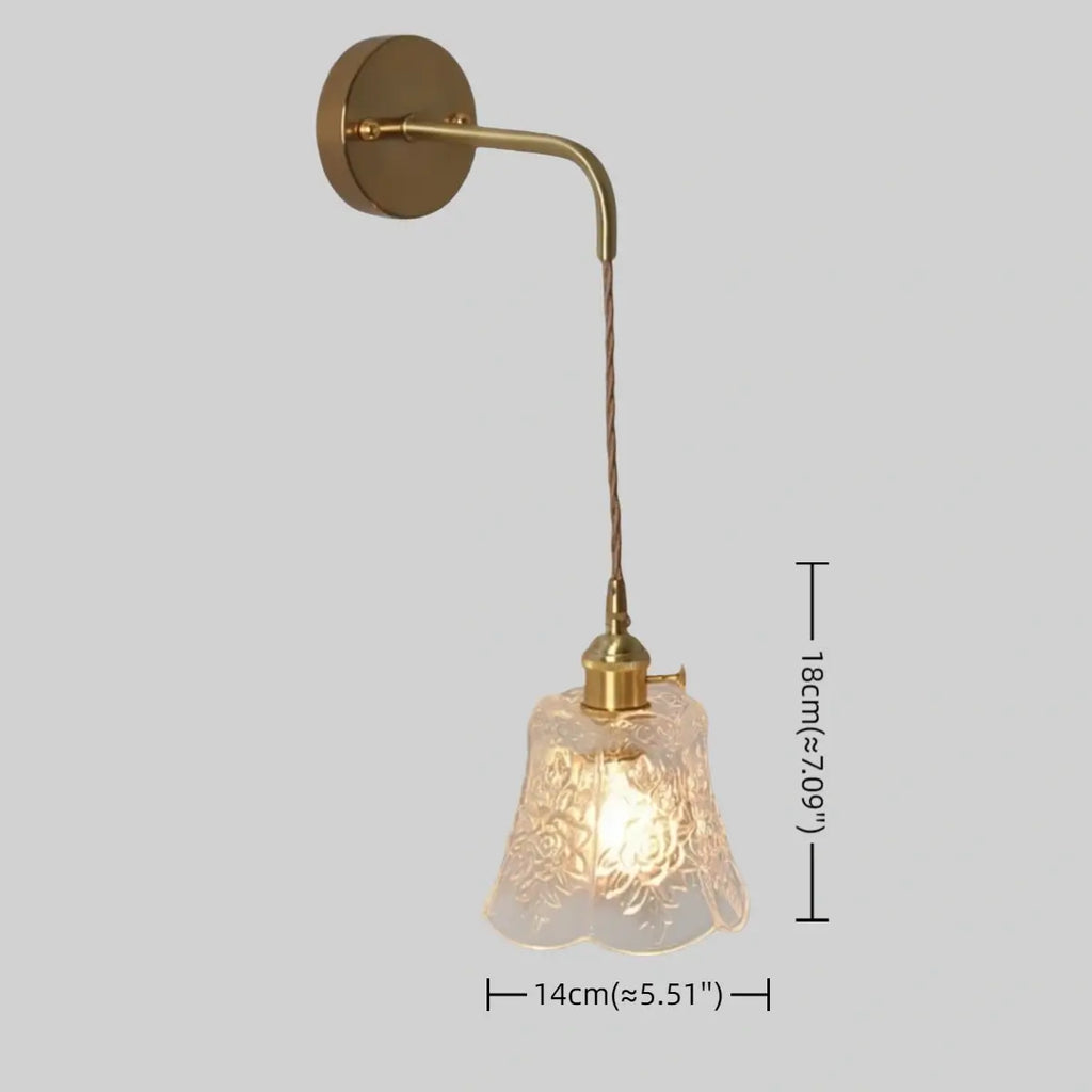 Classic Brass Glass Pendant Light -- Walnut Wood Accent for Bedroom Entryway - Flindria