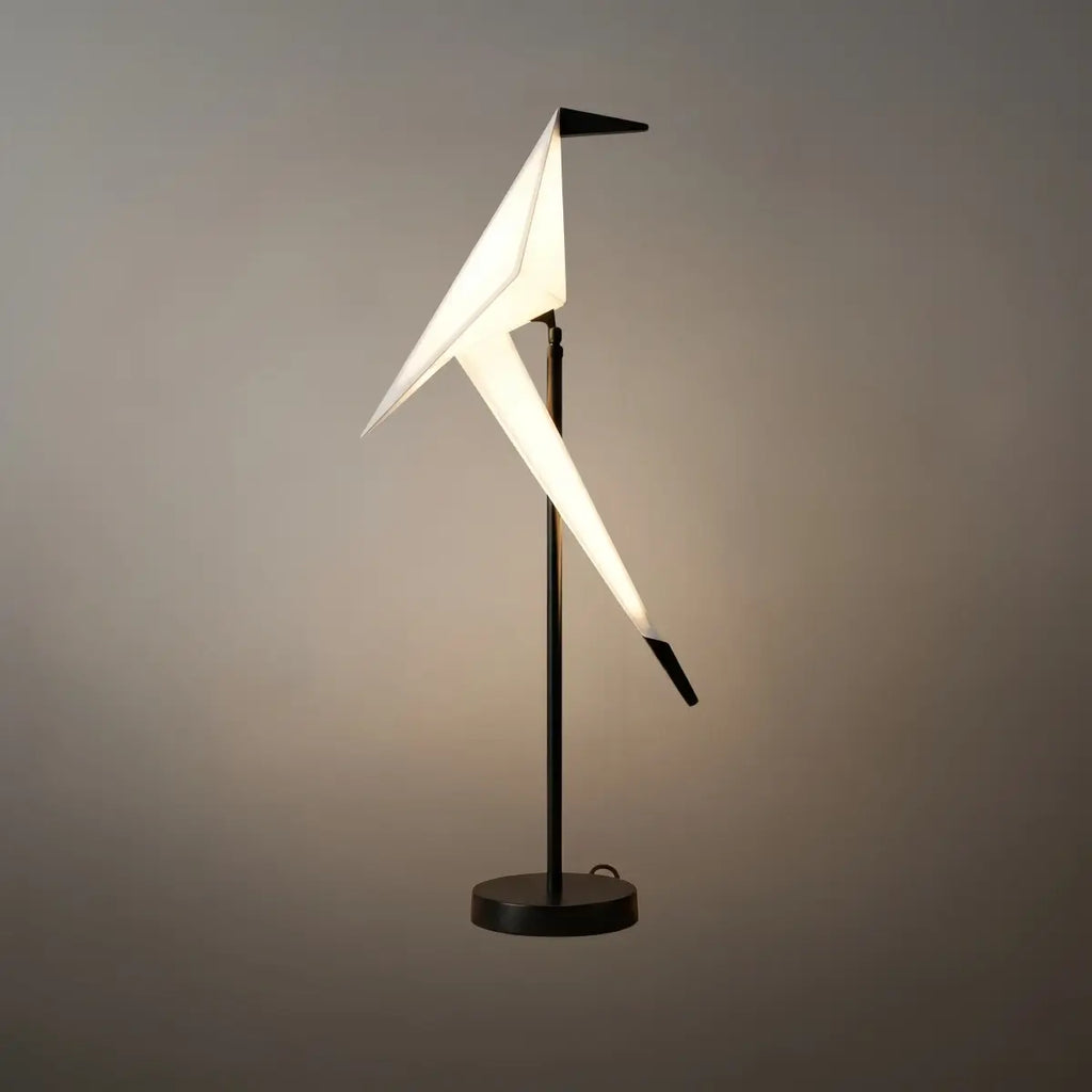 Nordic Table Lamp – Bird Crane Metal Black/Gold for Living Room / Bedroom - Flindria