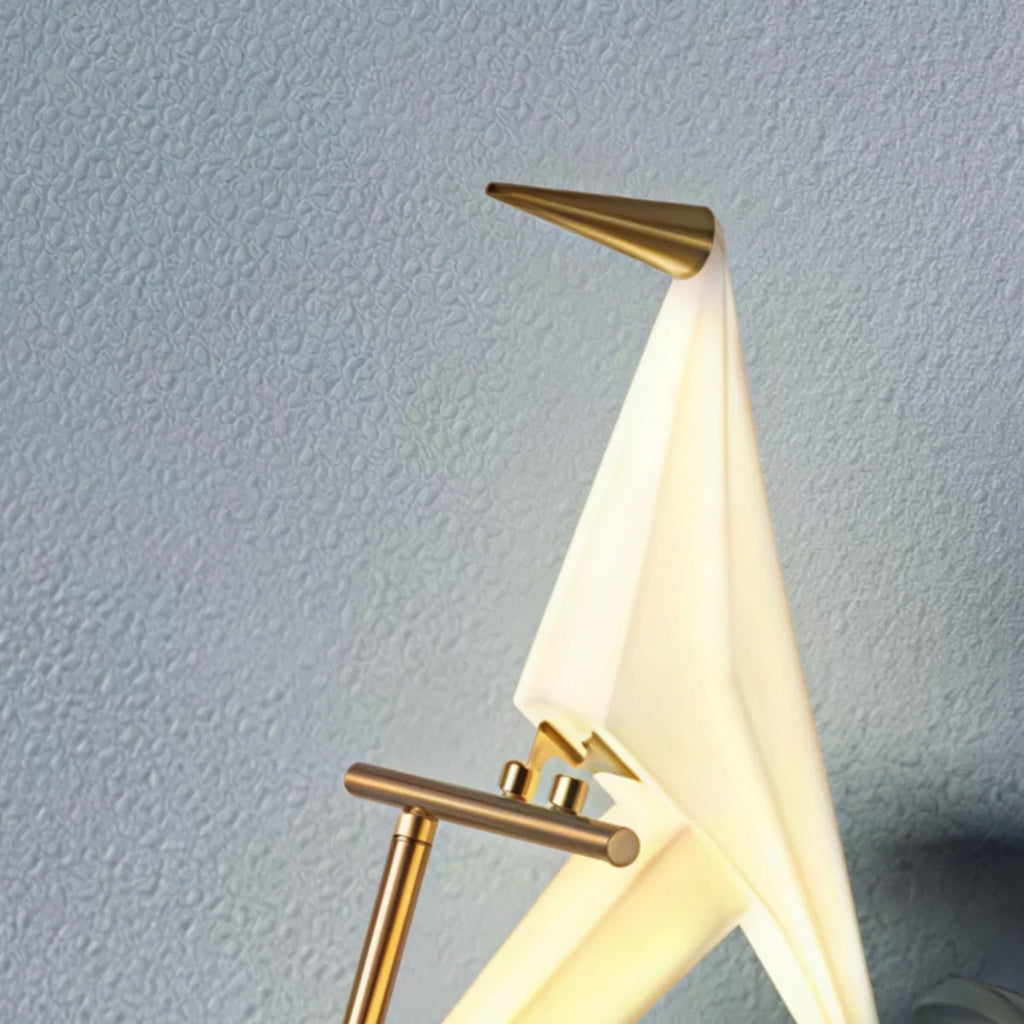 Nordic Table Lamp – Bird Crane Metal Black/Gold for Living Room / Bedroom - Flindria