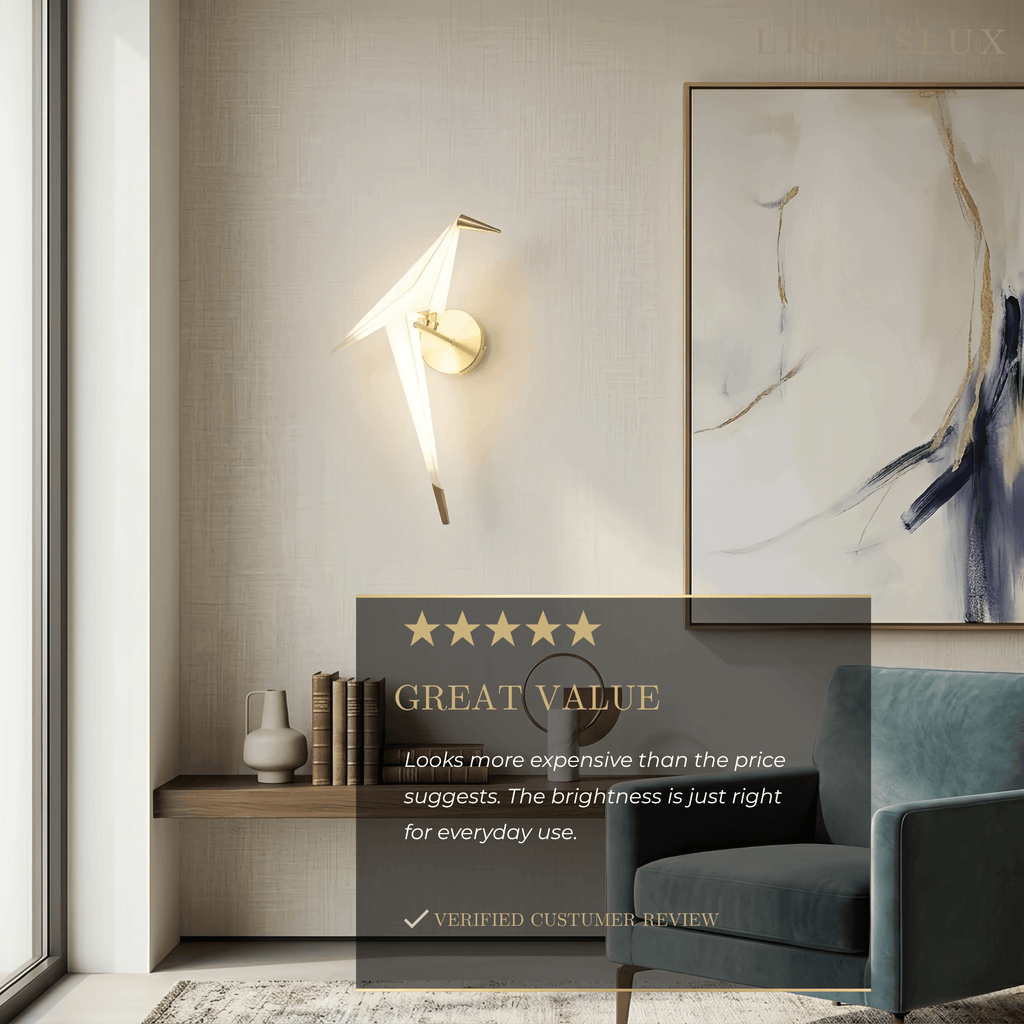 Modern Wall Lamp – Acrylic Bird Gold/White for Living Room / Bedroom - Flindria