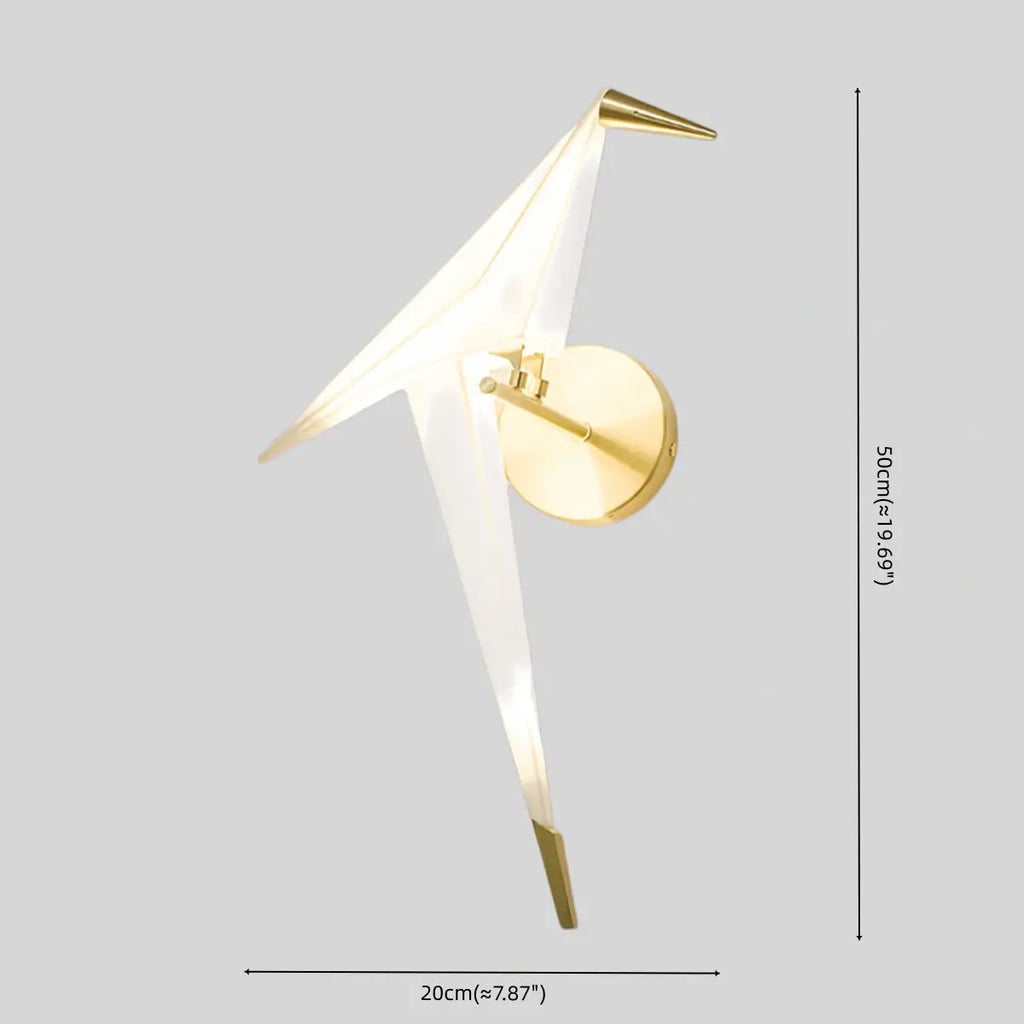 Modern Wall Lamp – Acrylic Bird Gold/White for Living Room / Bedroom - Flindria