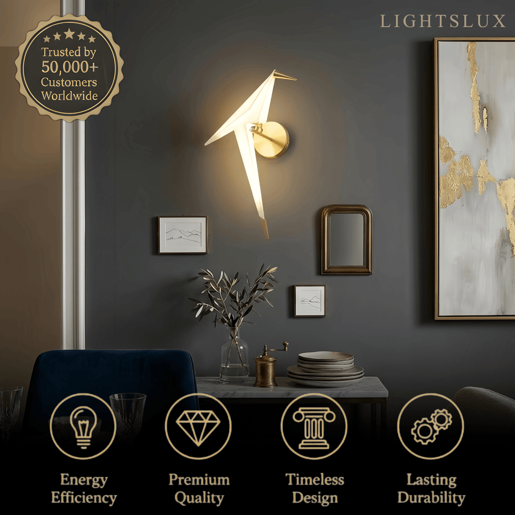 Modern Wall Lamp – Acrylic Bird Gold/White for Living Room / Bedroom - Flindria