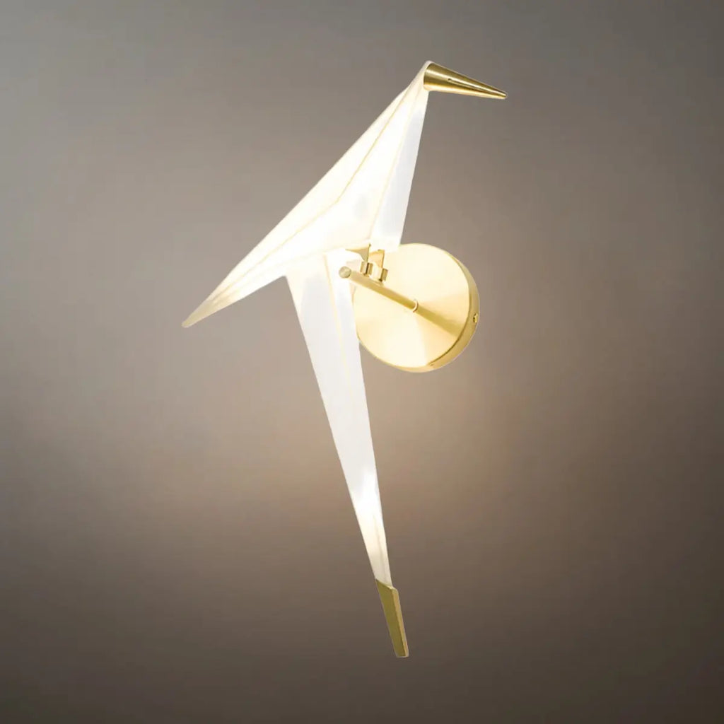 Modern Wall Lamp – Acrylic Bird Gold/White for Living Room / Bedroom - Flindria