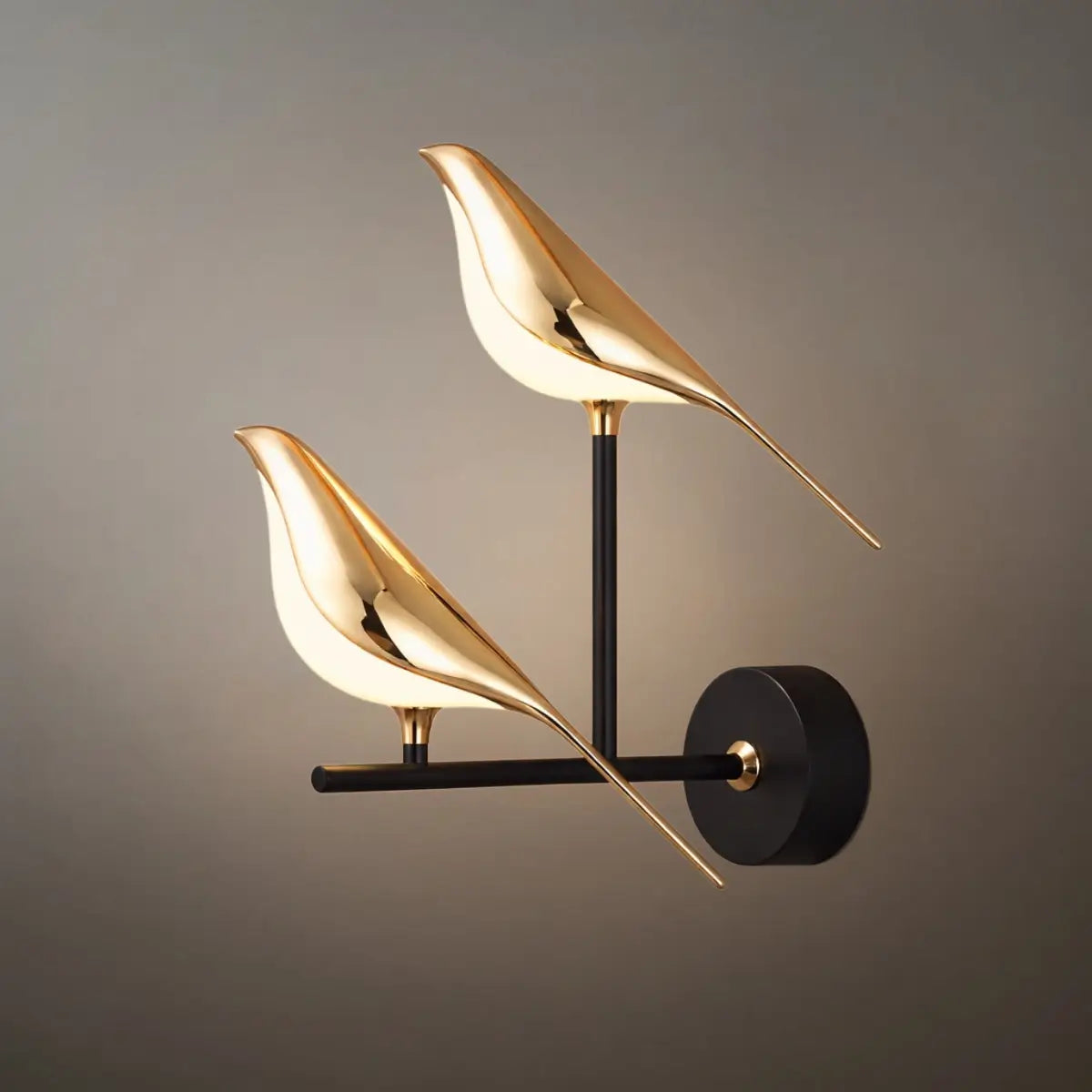 Modern Wall Lamp – Magpie Bird Black & Gold for Living Room / Bedroom - Flindria